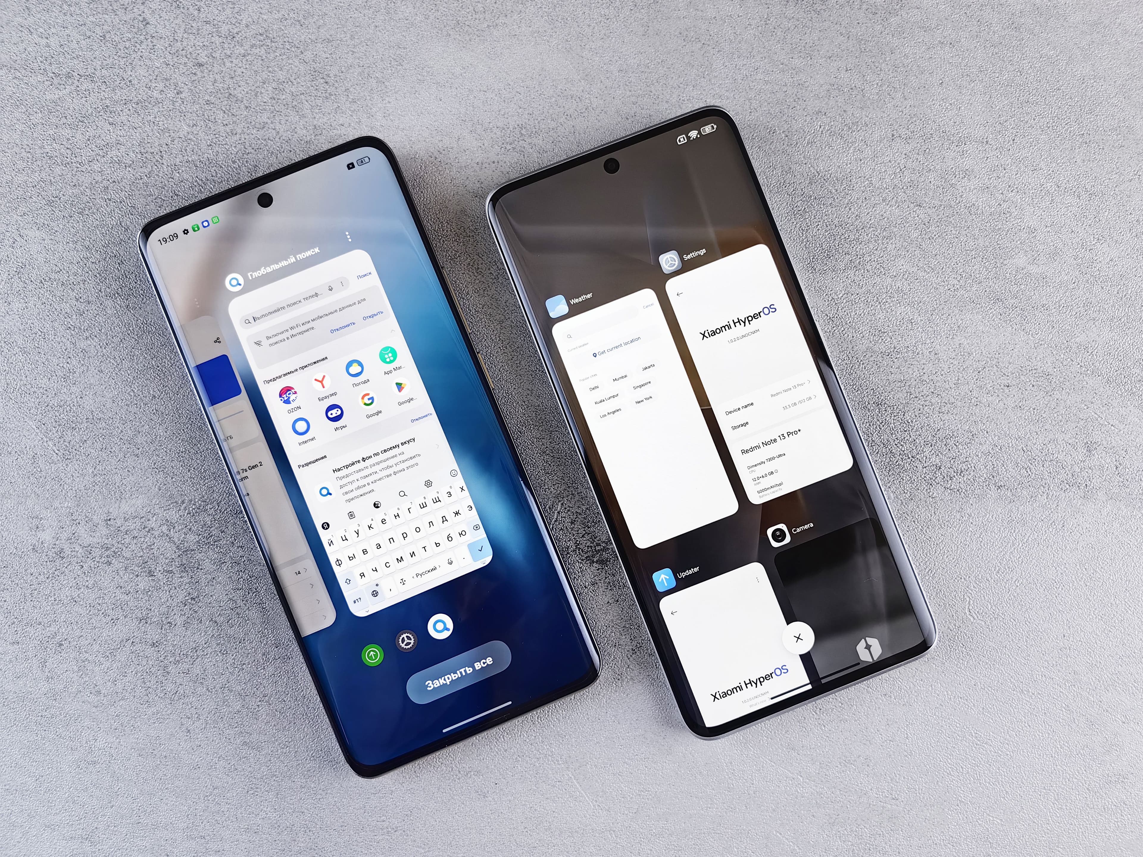 Two smartphones side by side displaying different app interfaces